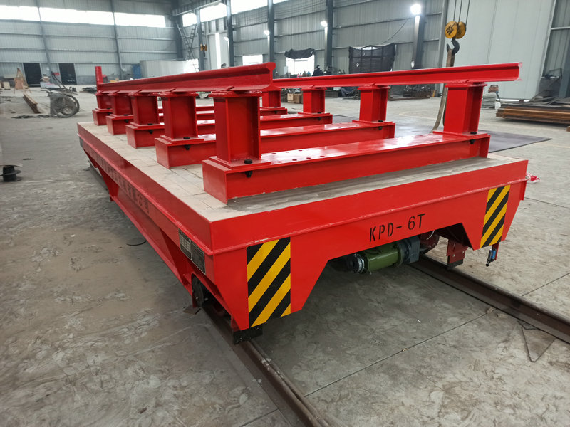 Industrial Electric Moving Motorized Trolley Rail Transfert Cart for Material Handling