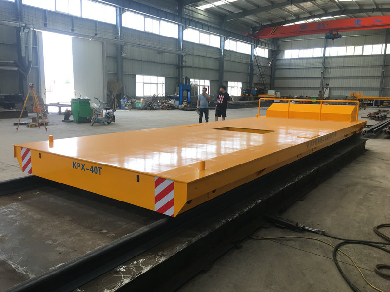 Motorized Battery powered transfer cart on rail.